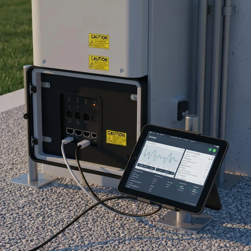 Modern America Electric technician finalizing a solar installation